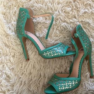 Mint green high heels